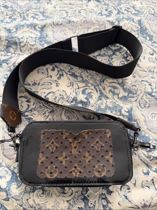 Handmade/Repurposed Handbags - NWOT•Repurposed Mono Black and Brown Mini Crossbody Bag